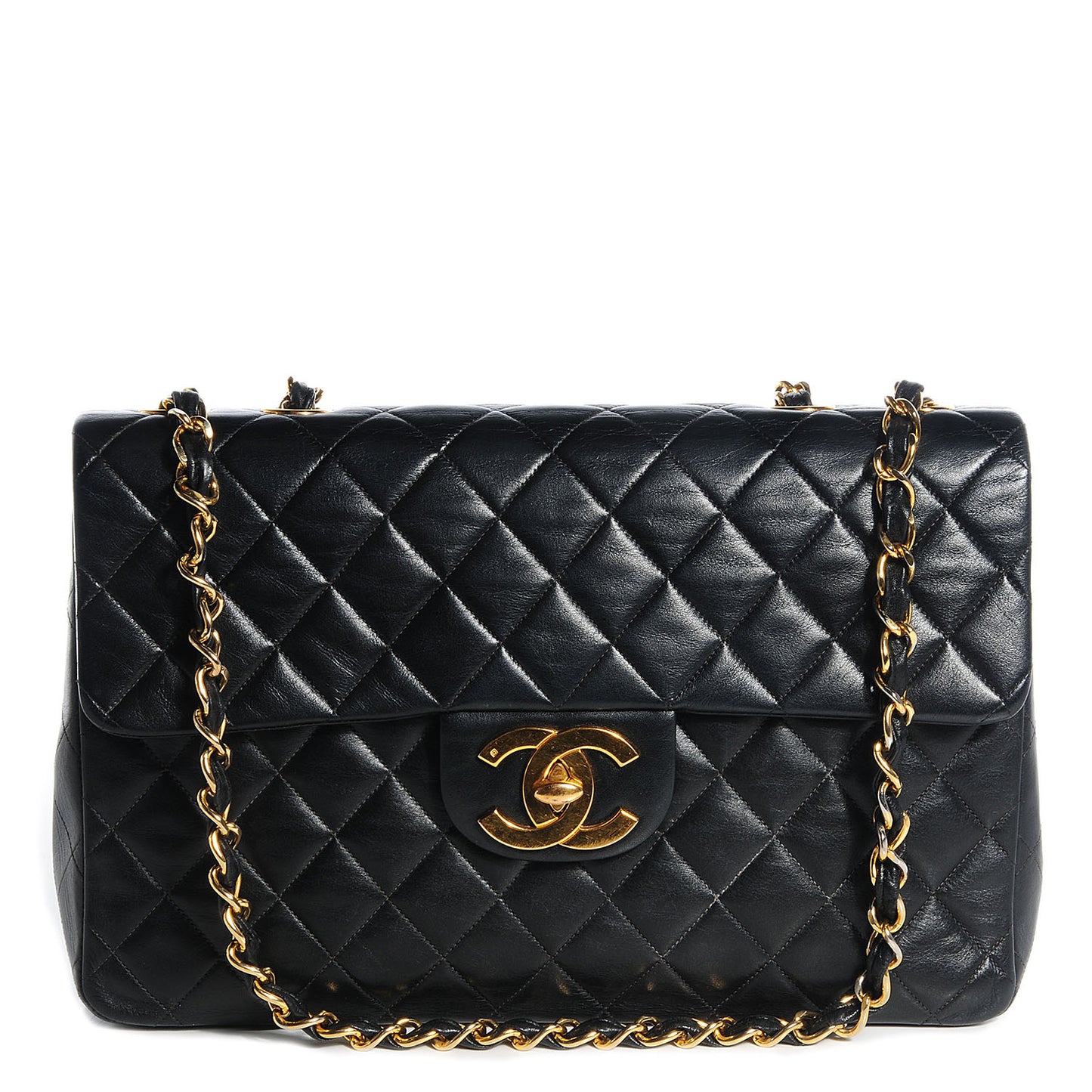 Lambskin XL Jumbo Flap Black