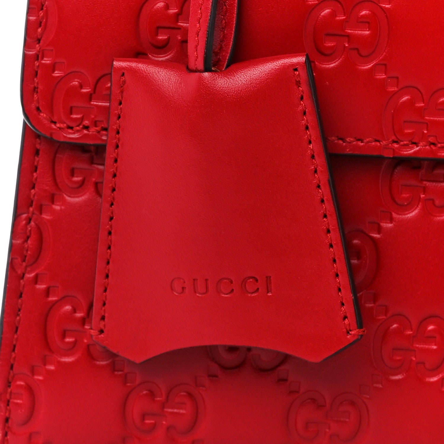 Gucci Guccissima Medium Padlock Shoulder Bag Hibiscus Red 10 of 14