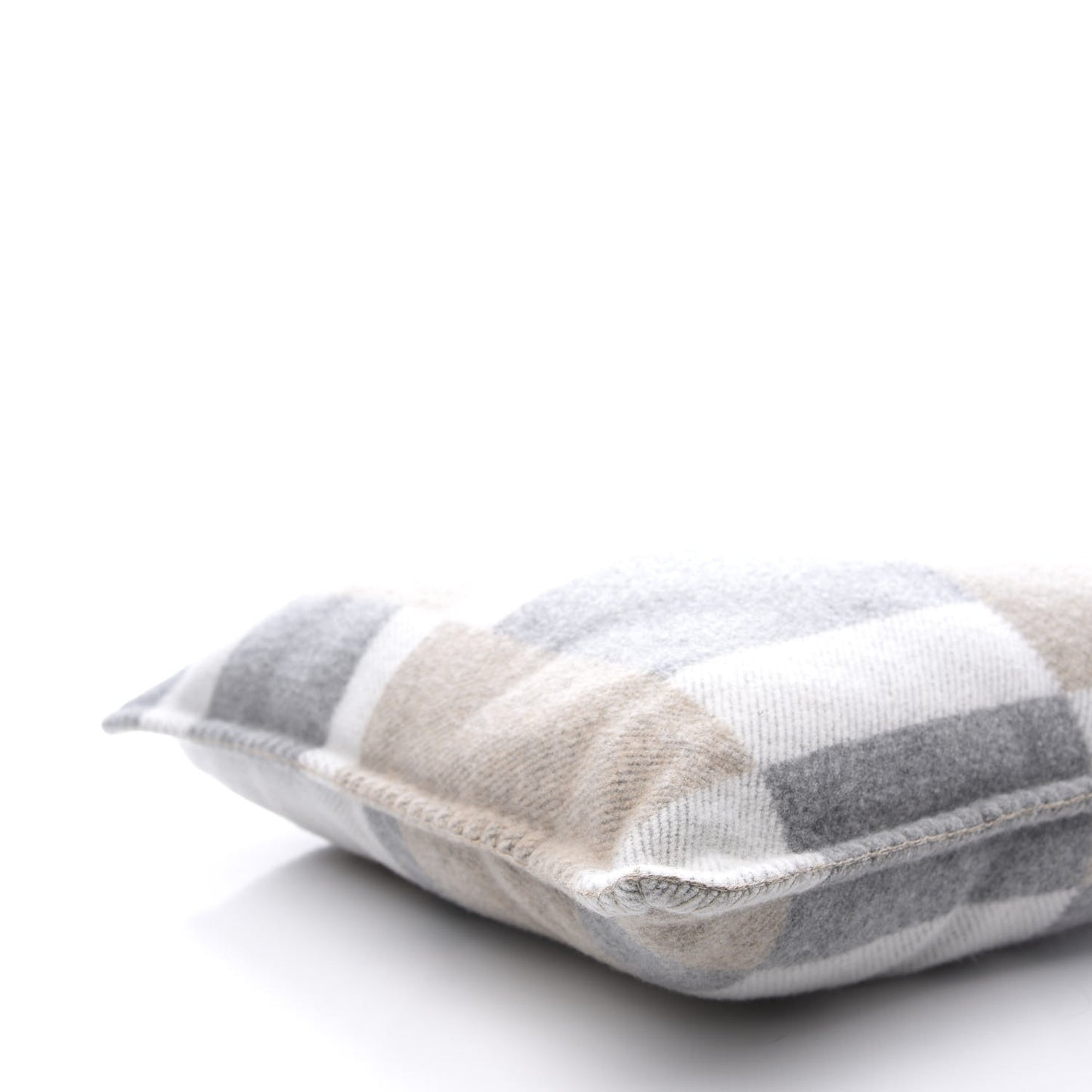 Wool Cashmere Avalon Bayadere Pillow PM Galet Ecru