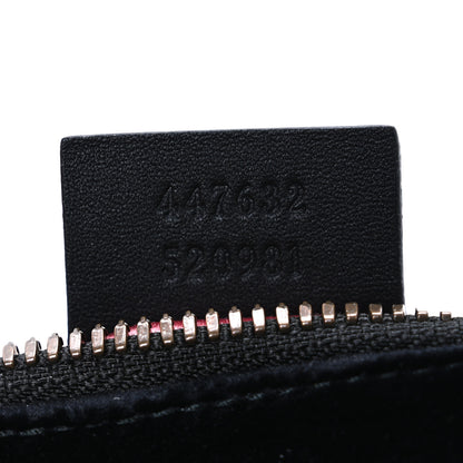 Gucci Velvet Matelasse Deer Embroidered Small GG Marmont Chain Shoulder Bag Black 7 of 10
