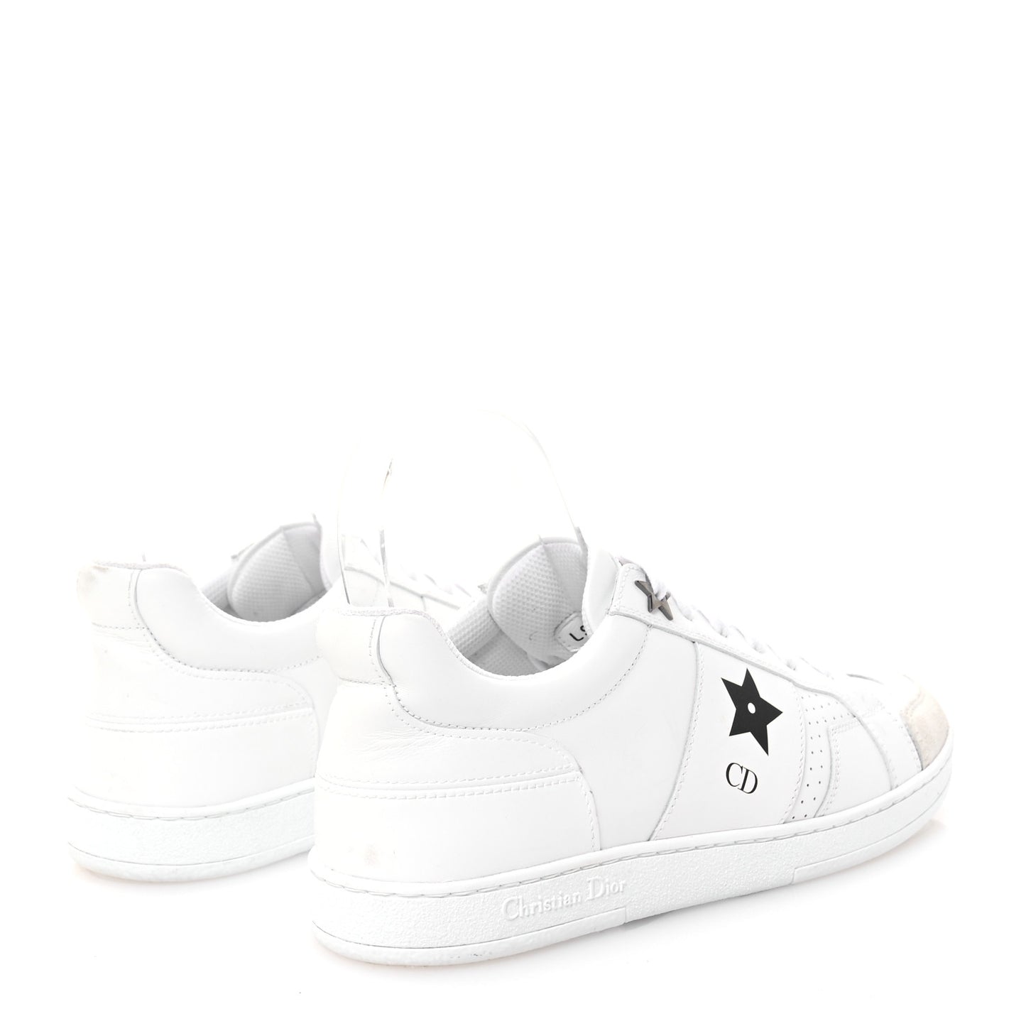 Calfskin Suede Dior Star Low Top Sneakers 37 White
