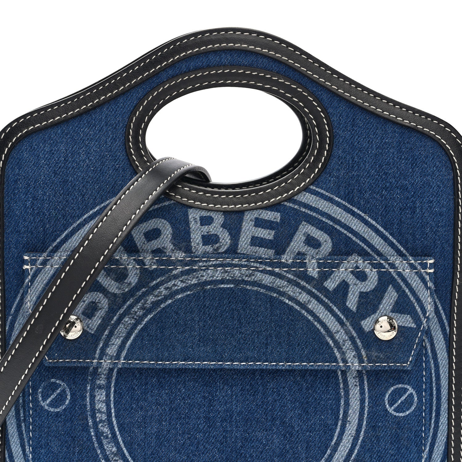 Burberry Denim Smooth Calfskin Mini Pocket Bag Blue 7 of 9