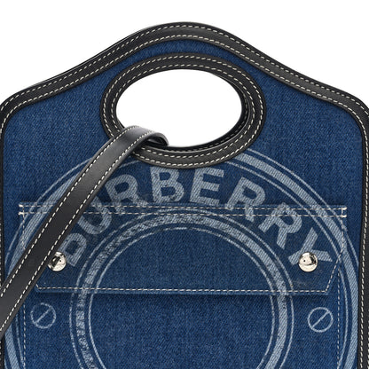 Burberry Denim Smooth Calfskin Mini Pocket Bag Blue 7 of 9