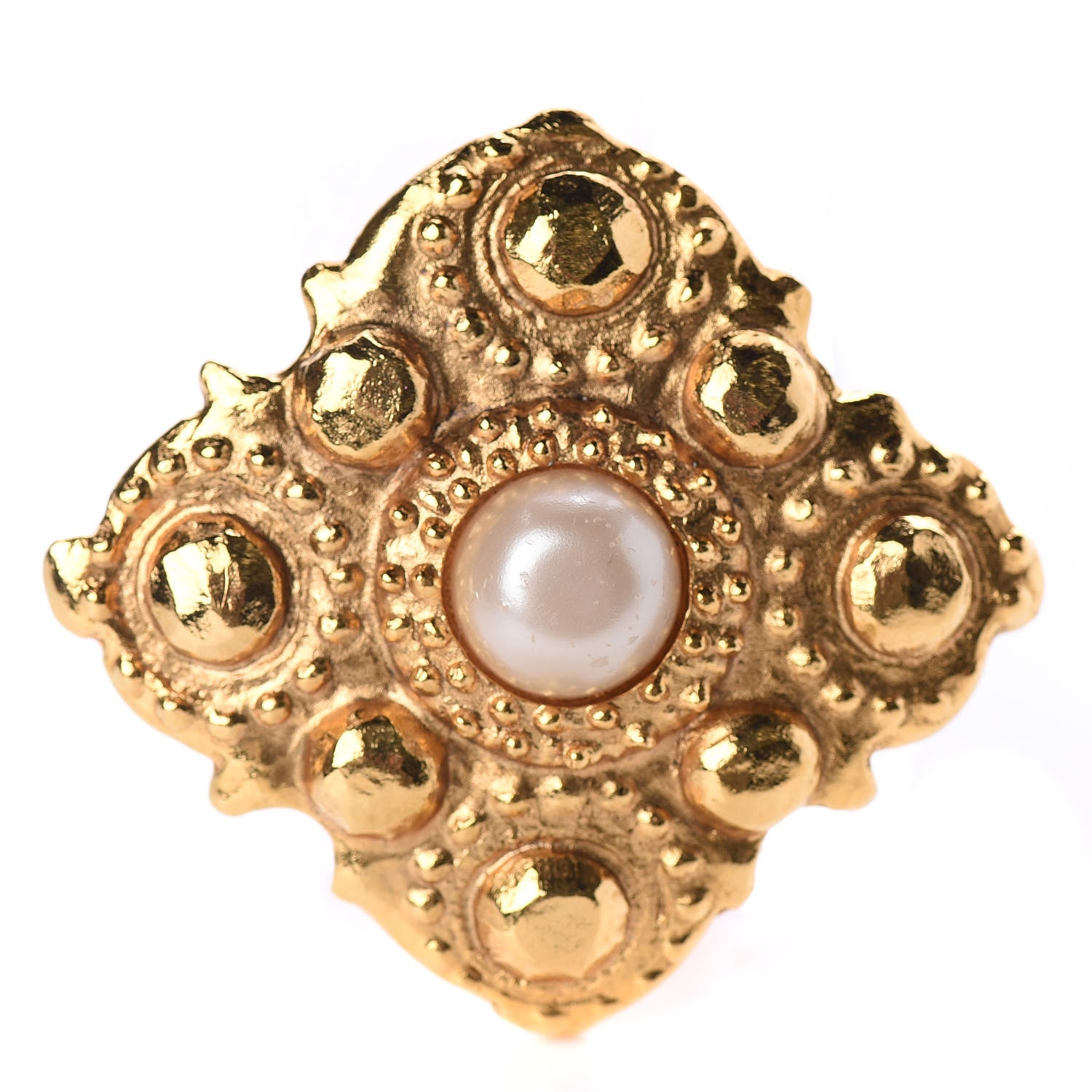Chanel Pearl Brooch Gold 1 of 6