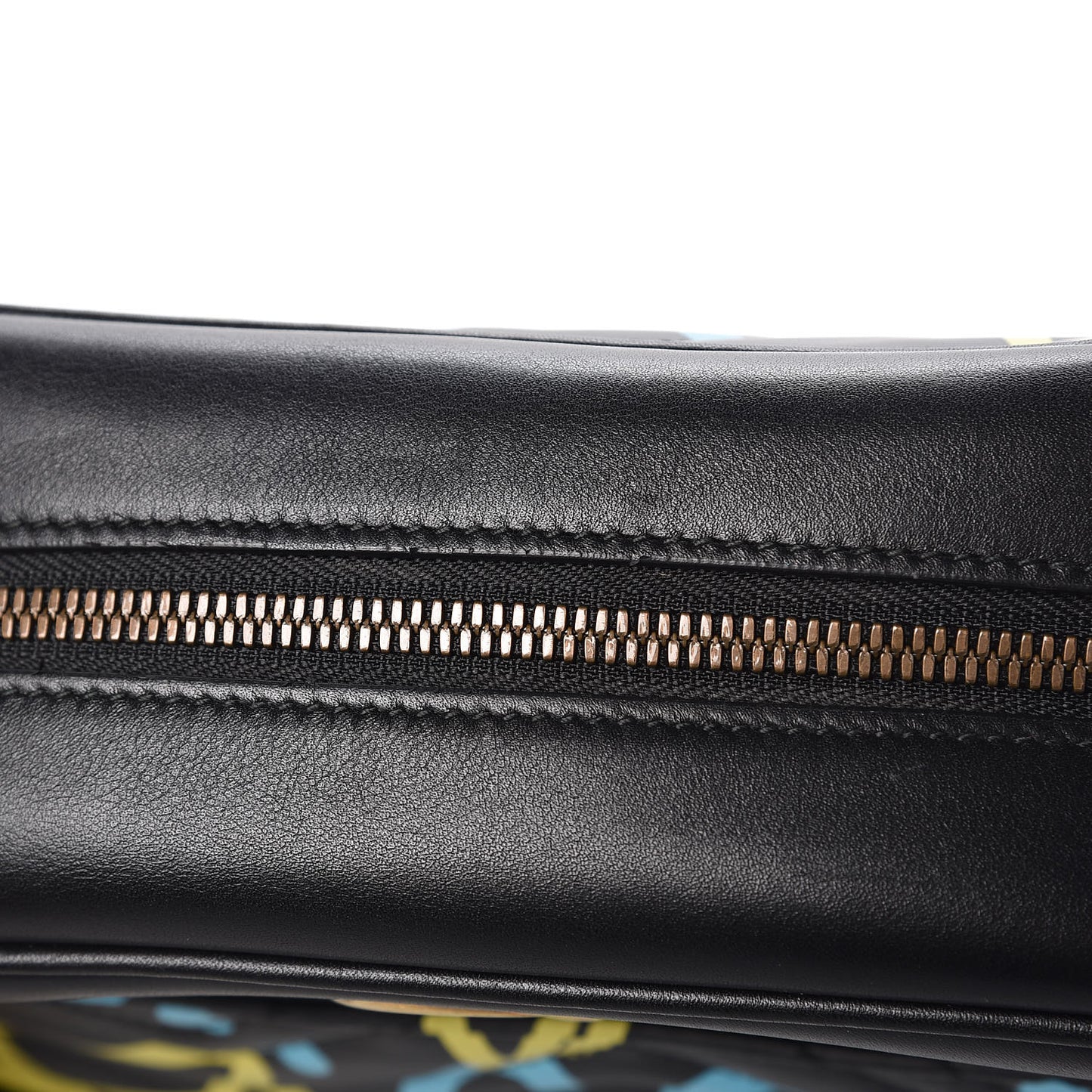 Calfskin Matelasse GucciGhost Medium GG Marmont Chain Shoulder Bag Black New Acquamarine