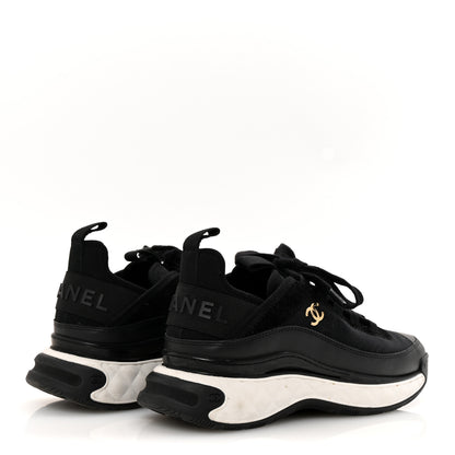 Chanel Velvet Calfskin Mixed Fibers CC Sneakers 36 Black 5 of 12
