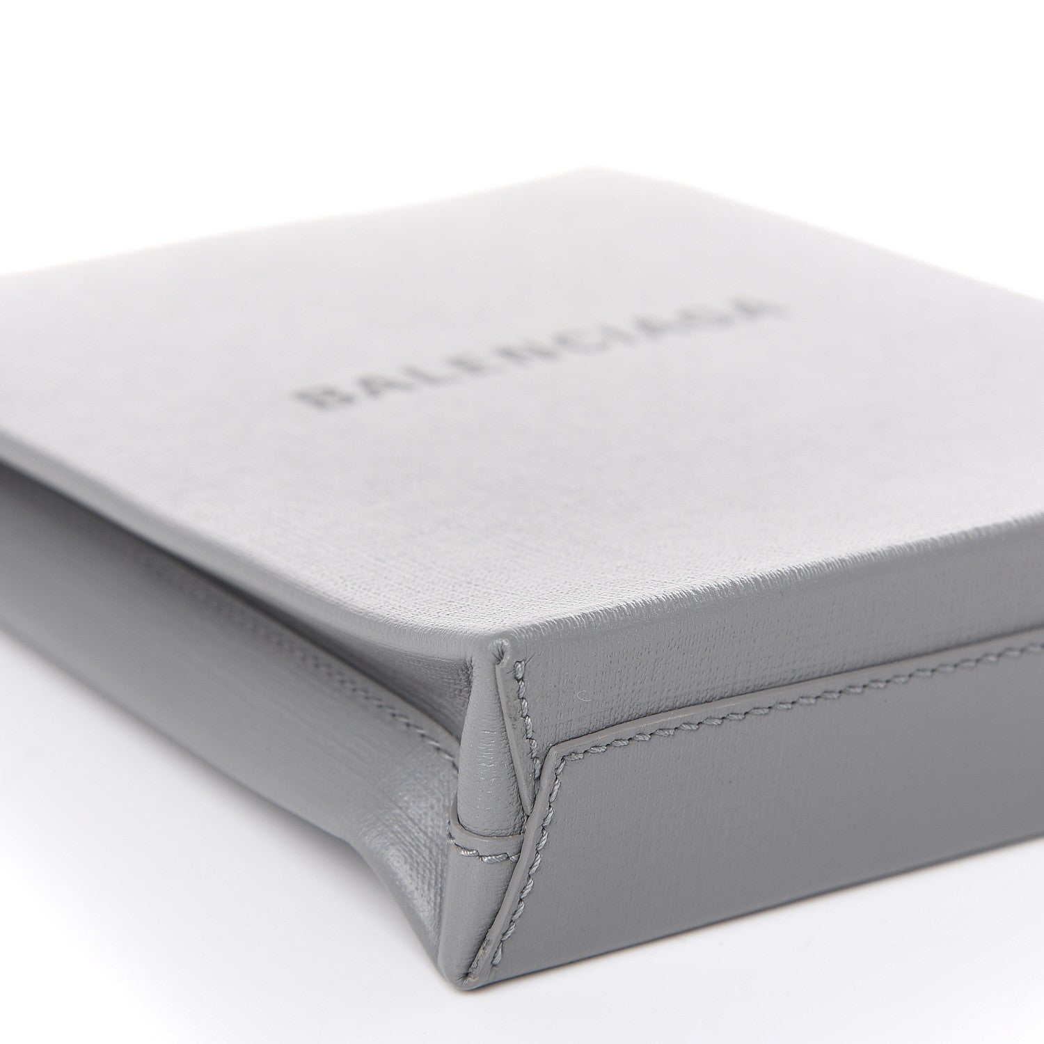 Balenciaga Squared Calfskin Logo Shopping Envelope Clutch Balenciaga Grey 7 of 9