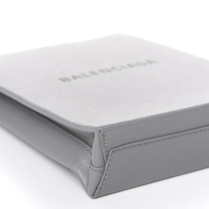 Balenciaga Squared Calfskin Logo Shopping Envelope Clutch Balenciaga Grey 7 of 9