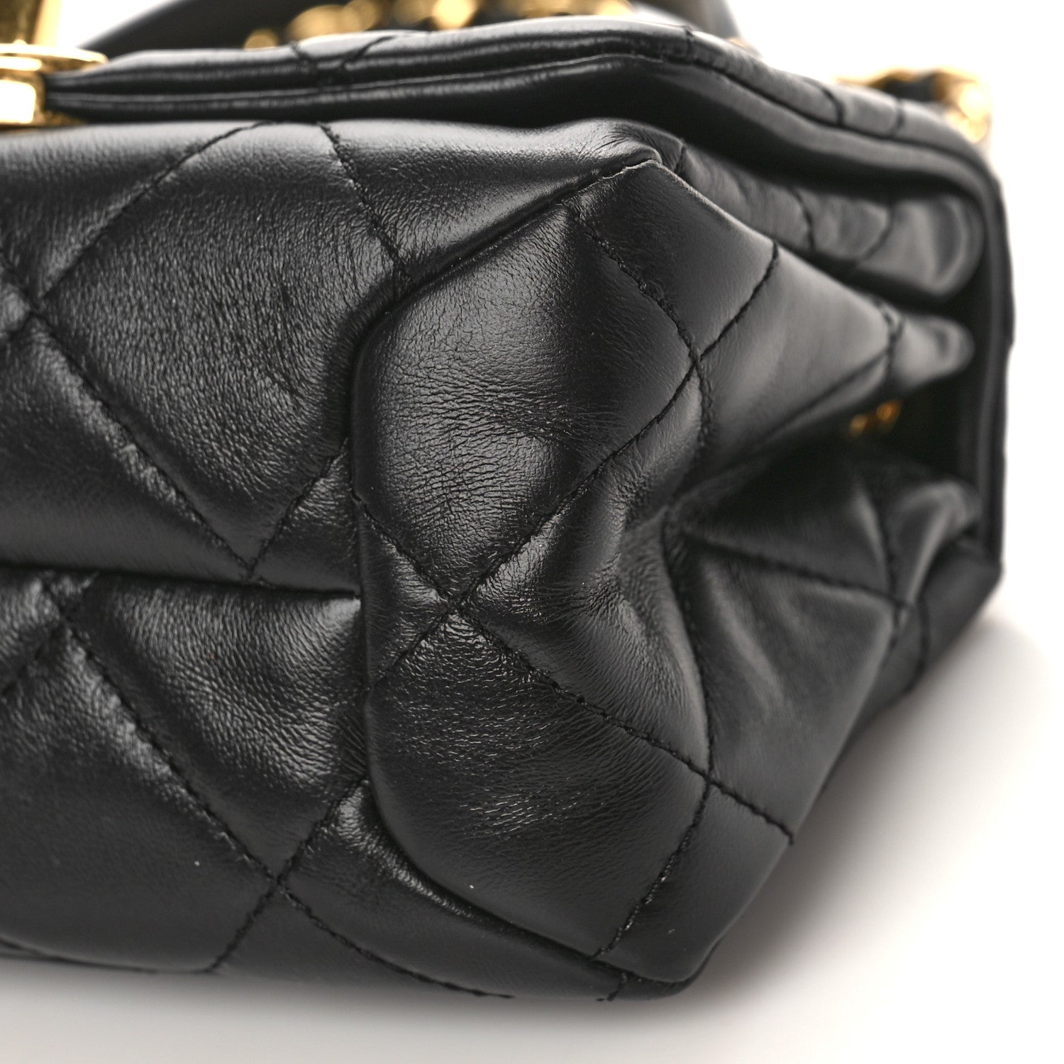 Chanel Lambskin Quilted Mini Color Match Flap Black 9 of 9