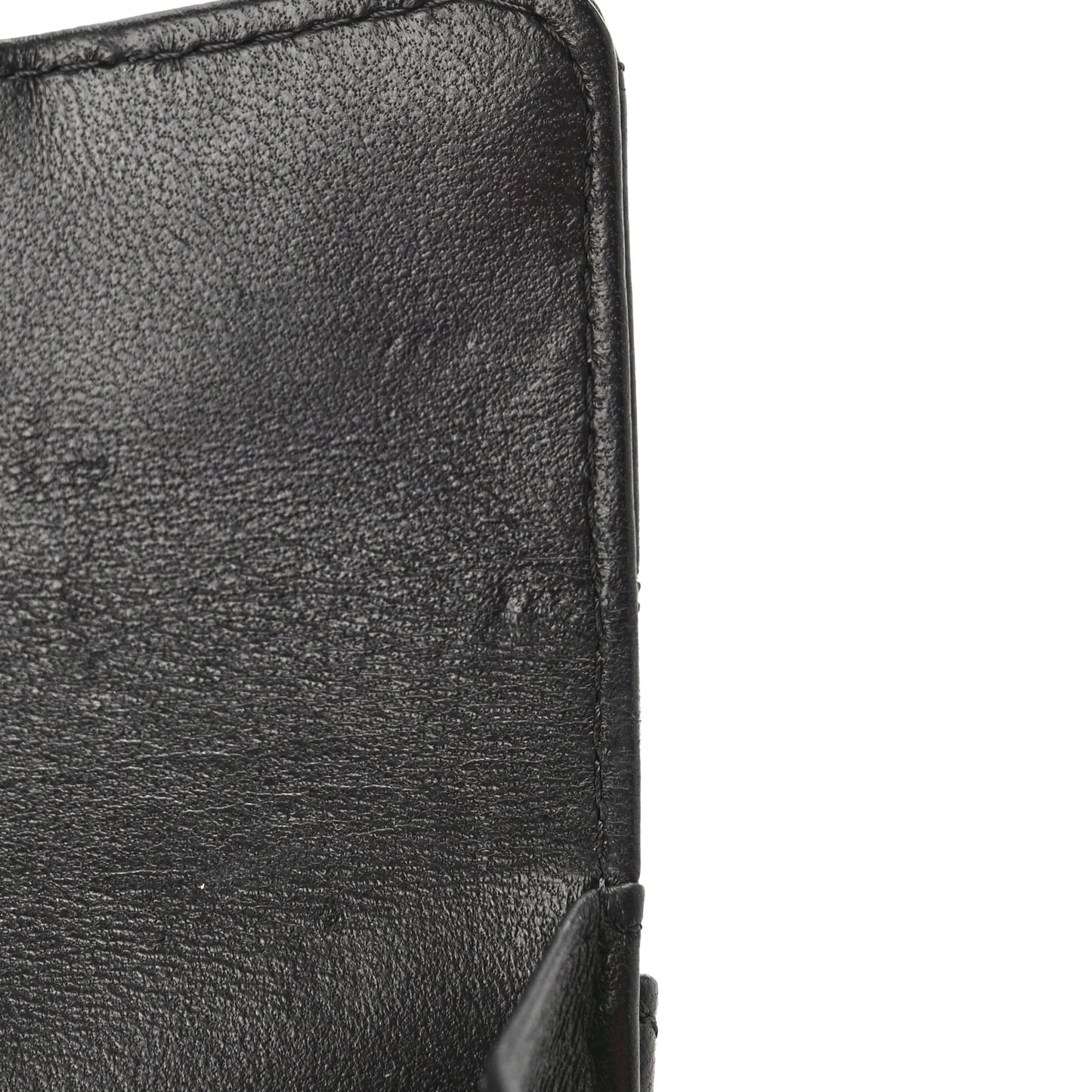 Lambskin Quilted Flap Card Holder Wallet Black