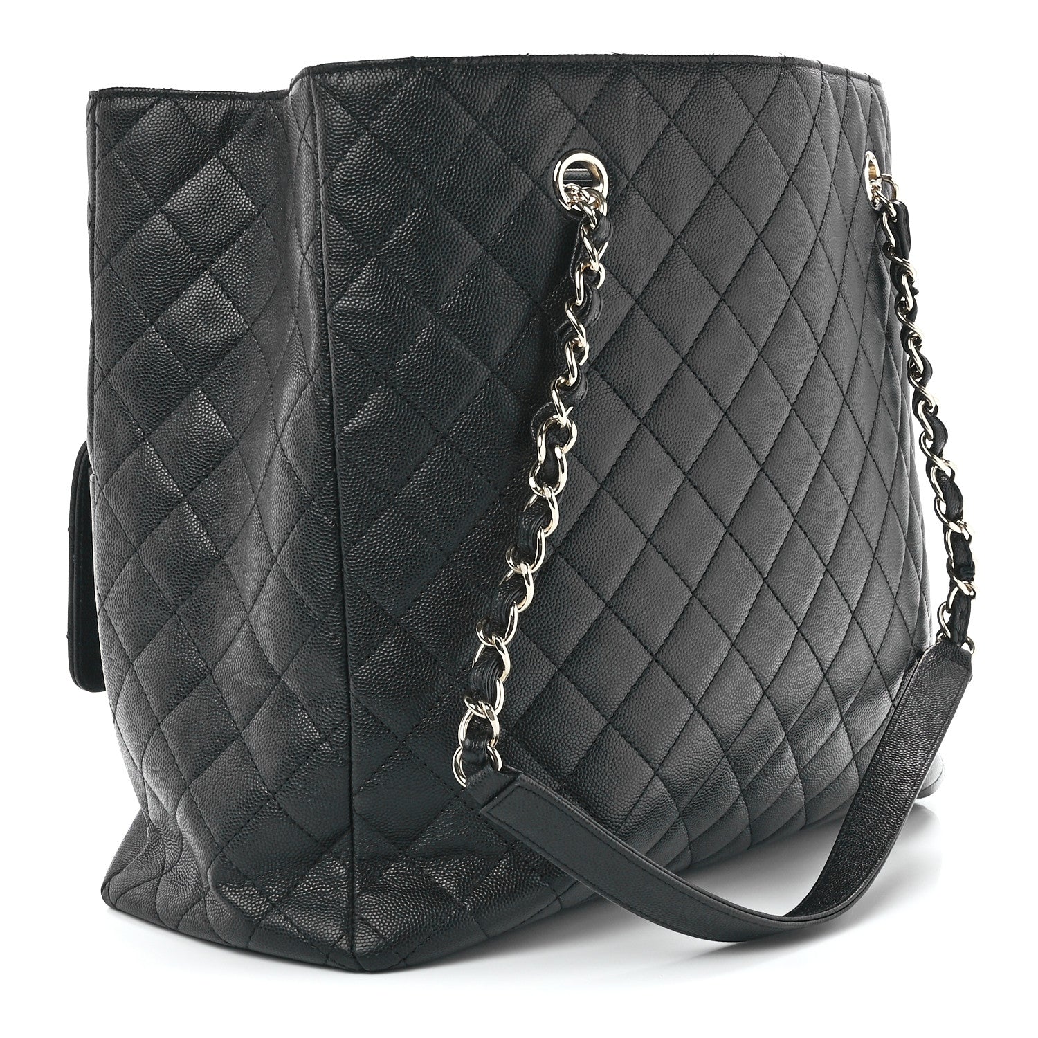 Chanel Caviar Quilted Pocket Large Tote Black 2 of 10