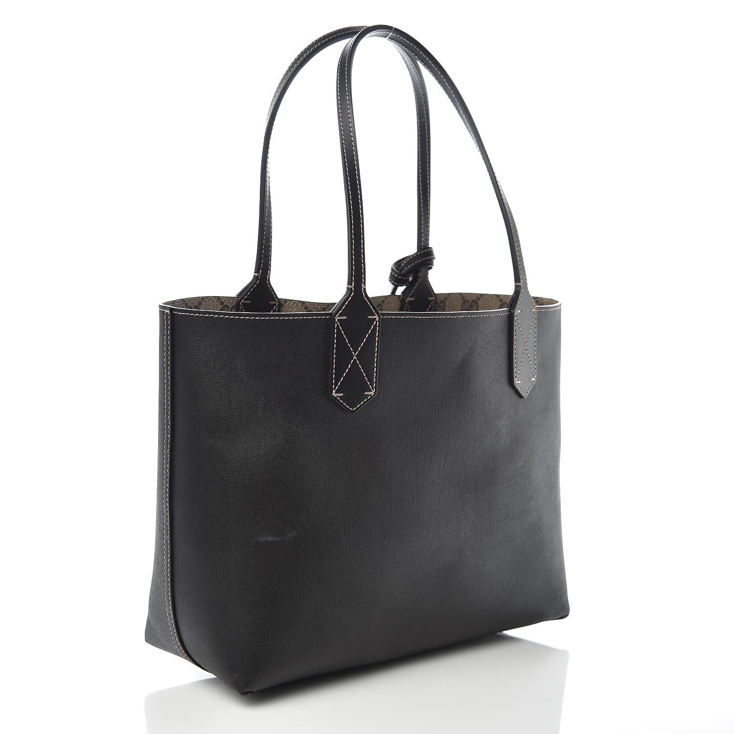 Gucci GG Supreme Monogram Small Reversible Tote Beige Black 8 of 13