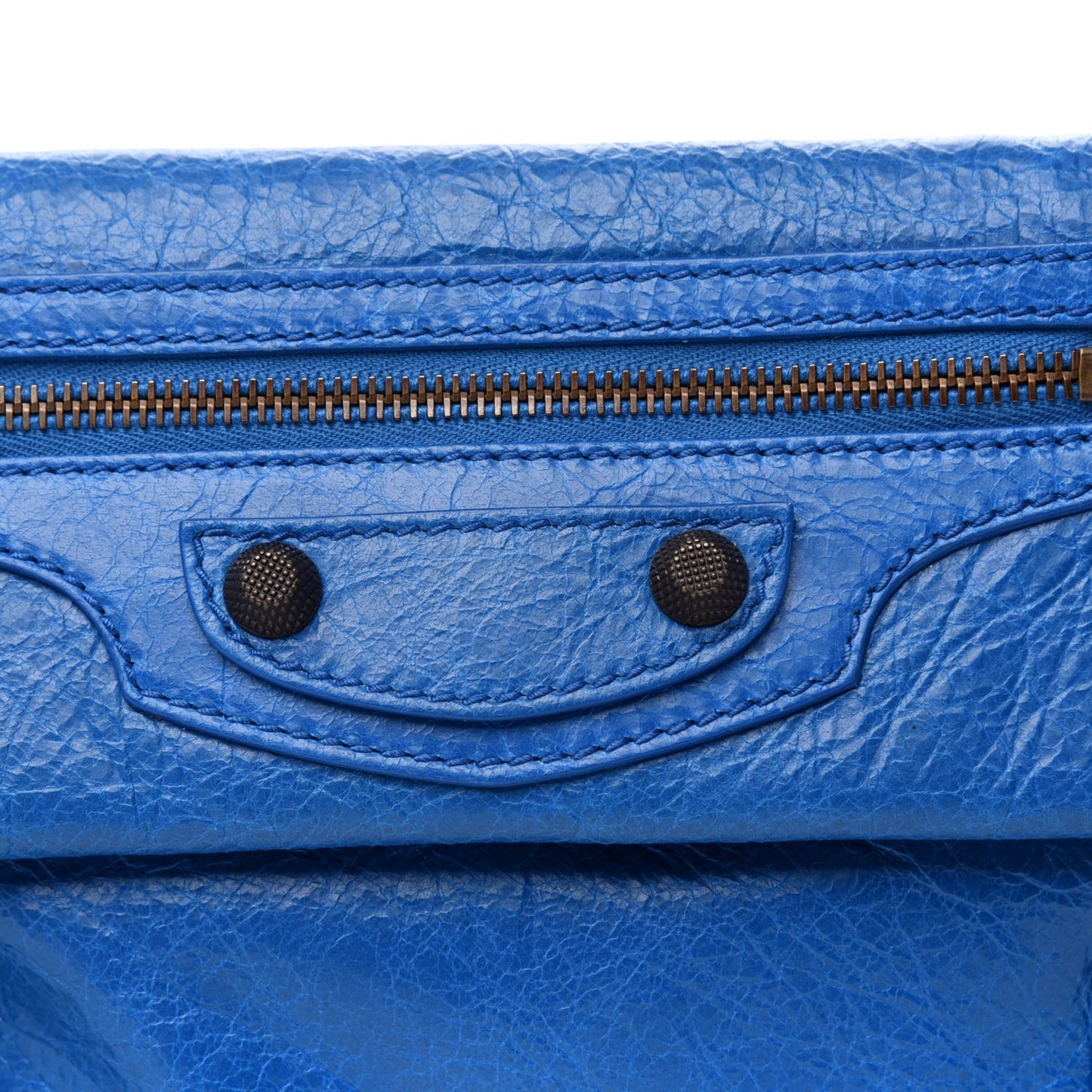 Agneau Giant 12 Gold Hardware Envelope Strap Clutch Bleu Rivage