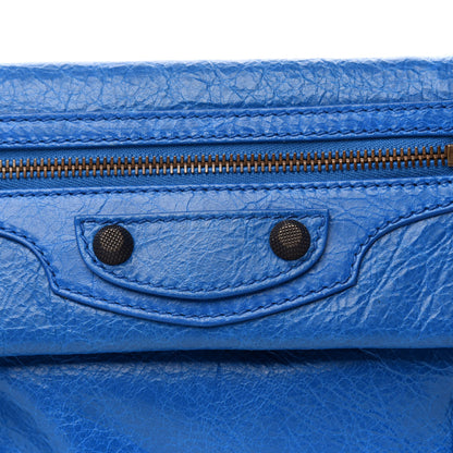 Balenciaga Agneau Giant 12 Gold Hardware Envelope Strap Clutch Bleu Rivage 10 of 10