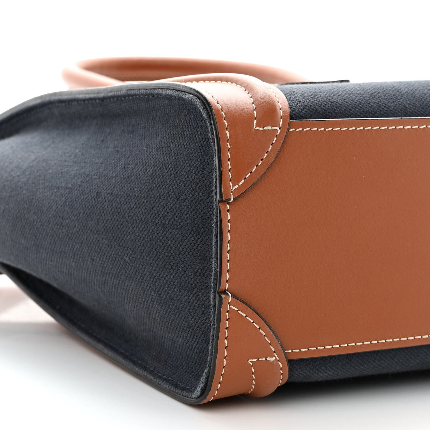 Canvas Smooth Calfskin Nano Luggage Marine Tan