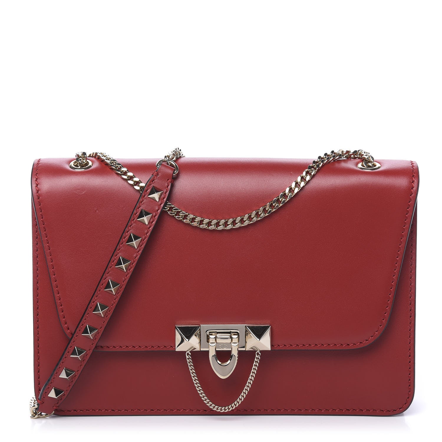 Valentino Garavani Vitello Small Rockstud Demilune Shoulder Bag Rosso Valentino 1 of 11