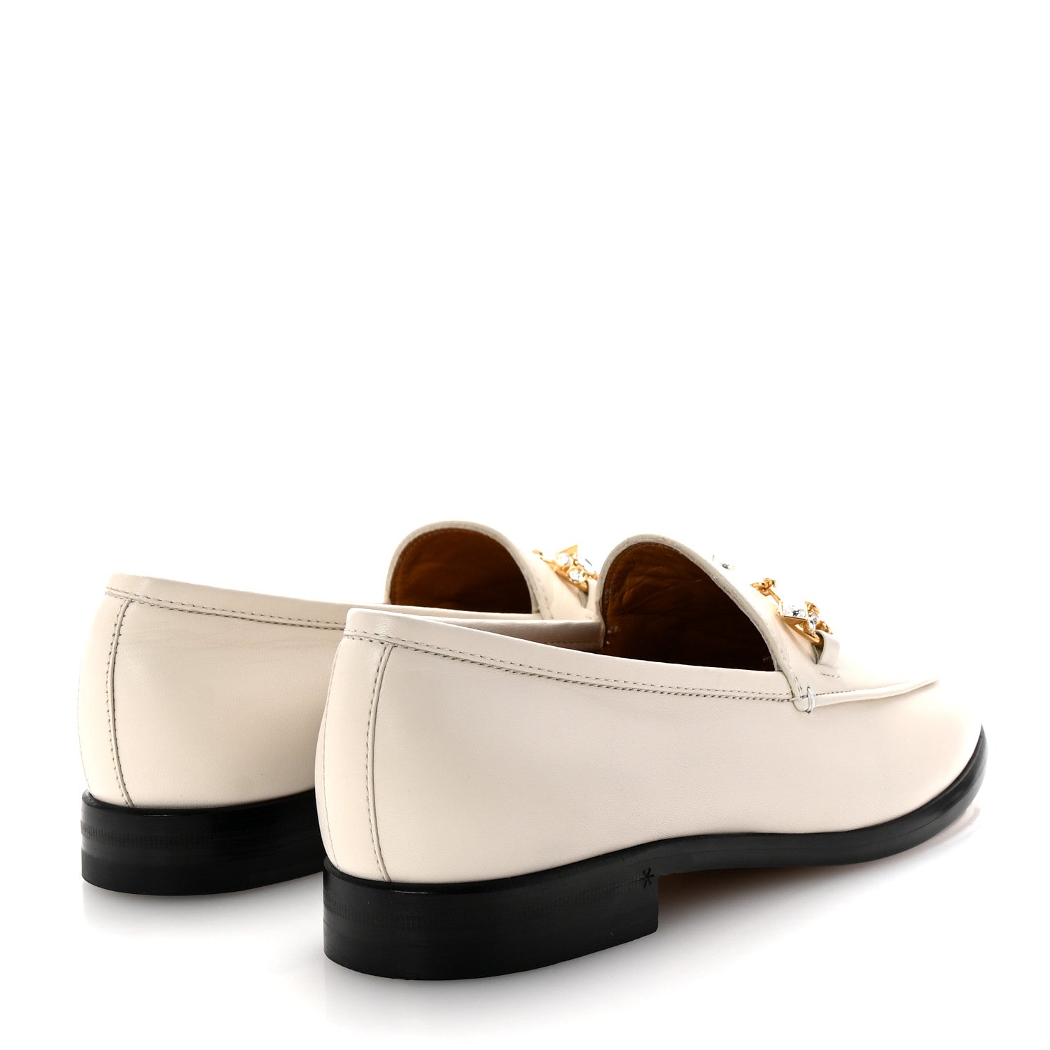Gucci Malaga Kid 70 Crystal Horsebit Womens Jordaan Loafers 37 Mystic White 5 of 9