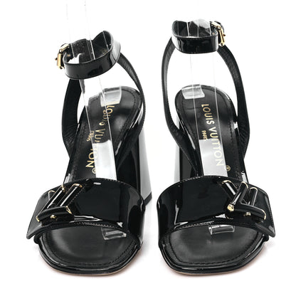 Louis Vuitton Patent Calfskin Shake Sandals 38 Black 2 of 8