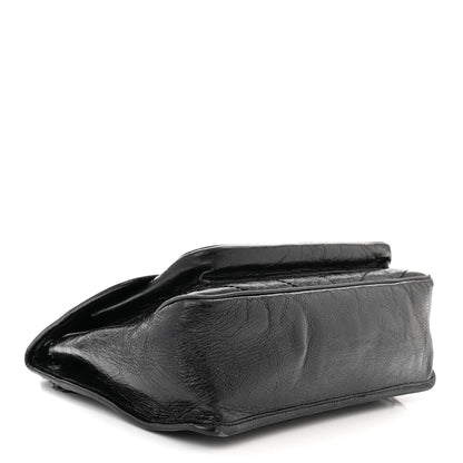 Saint Laurent Crinkled Calfskin Matelasse Monogram Medium Niki Chain Satchel Black 4 of 11