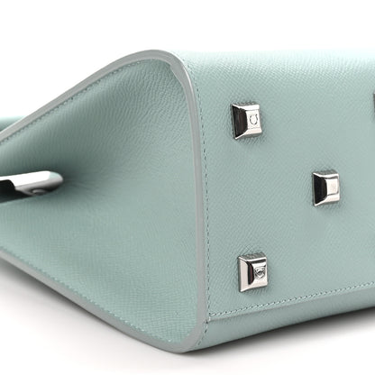 Salvatore Ferragamo Hammered Calfskin Small The Studio Box Bag Aqua Green 8 of 10