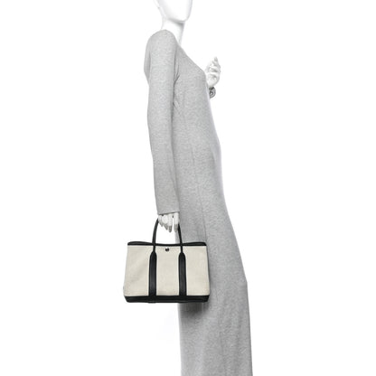 Hermes Twill H Negonda Garden Party 30 TPM Tote Ecru Black 2 of 11