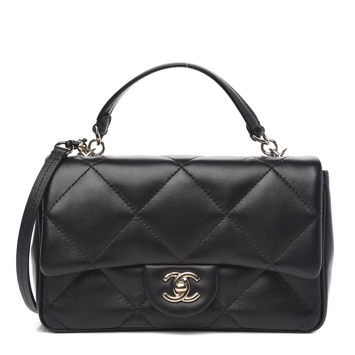 Chanel Lambskin Quilted Small Easy Carry Flap Black 1 of 12