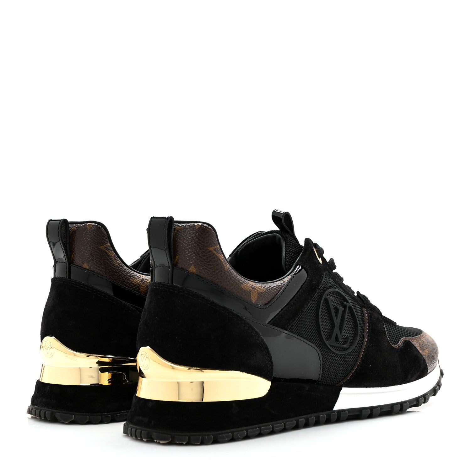 Louis Vuitton Suede Monogram Run Away Sneakers 37.5 Black 4 of 14