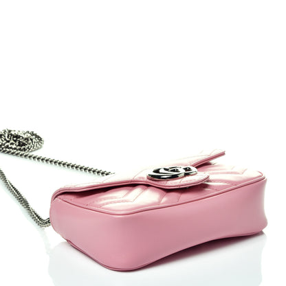Gucci Calfskin Matelasse Super Mini GG Marmont Shoulder Bag Wild Rose 4 of 9