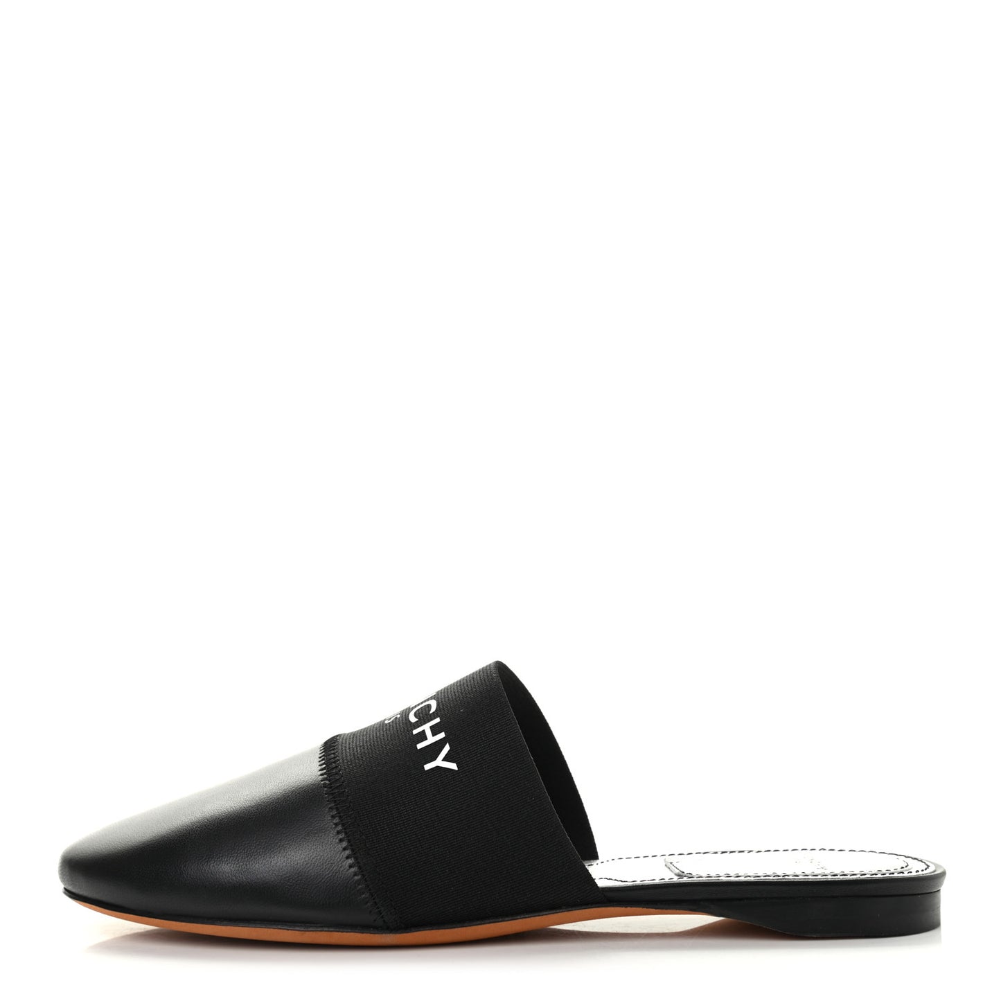 Calfskin Bedford Logo Mule Slides 36 Black