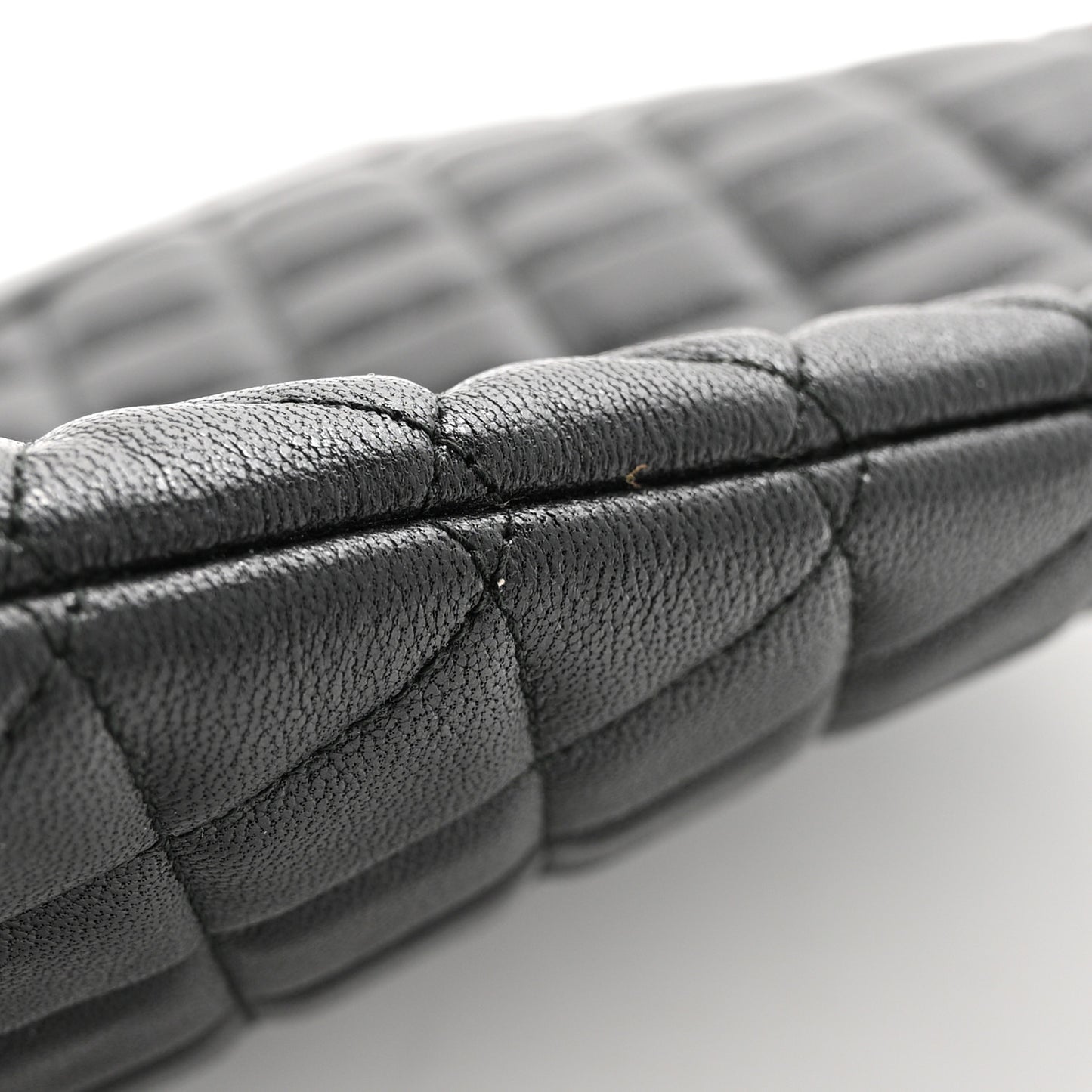 Lambskin Quilted Large Vintage Mademoiselle Cosmetic Case Black
