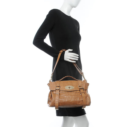 Mulberry Calfskin Embossed Croc Medium Alexa Beige 2 of 11