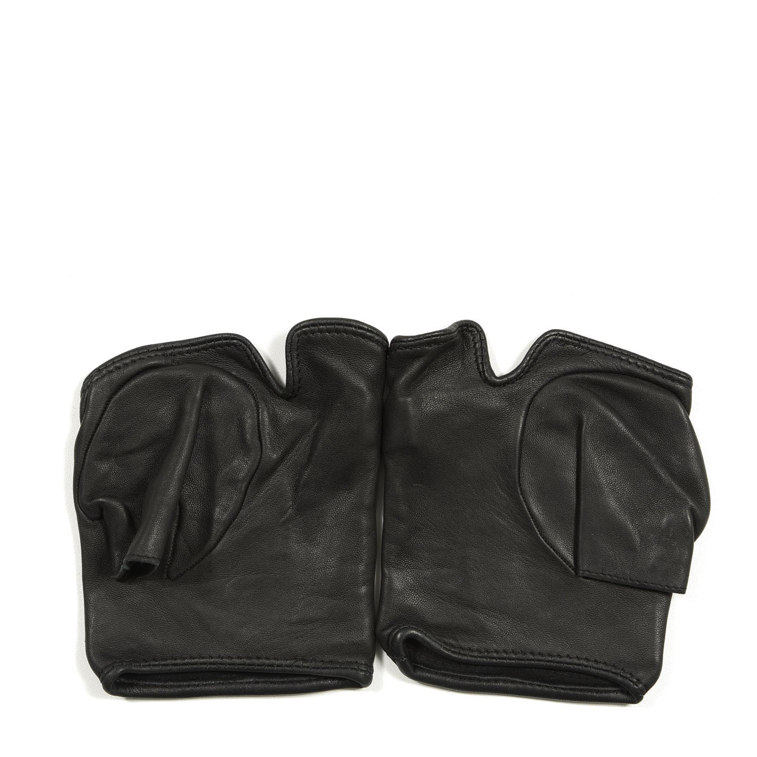 Chanel Lambskin Tweed CC Fingerless Gloves 7.5 Black 2 of 3