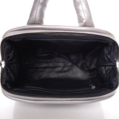 Chanel Metallic Lambskin Quilted Coco Cocoon Bowler Silver 5 of 7