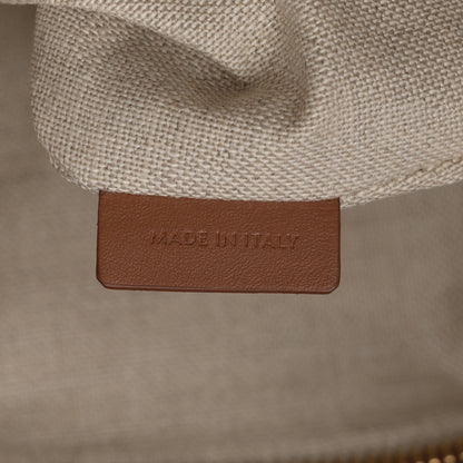 Celine Canvas Calfskin Triomphe Embroidered Horizontal Cabas Tan 7 of 12