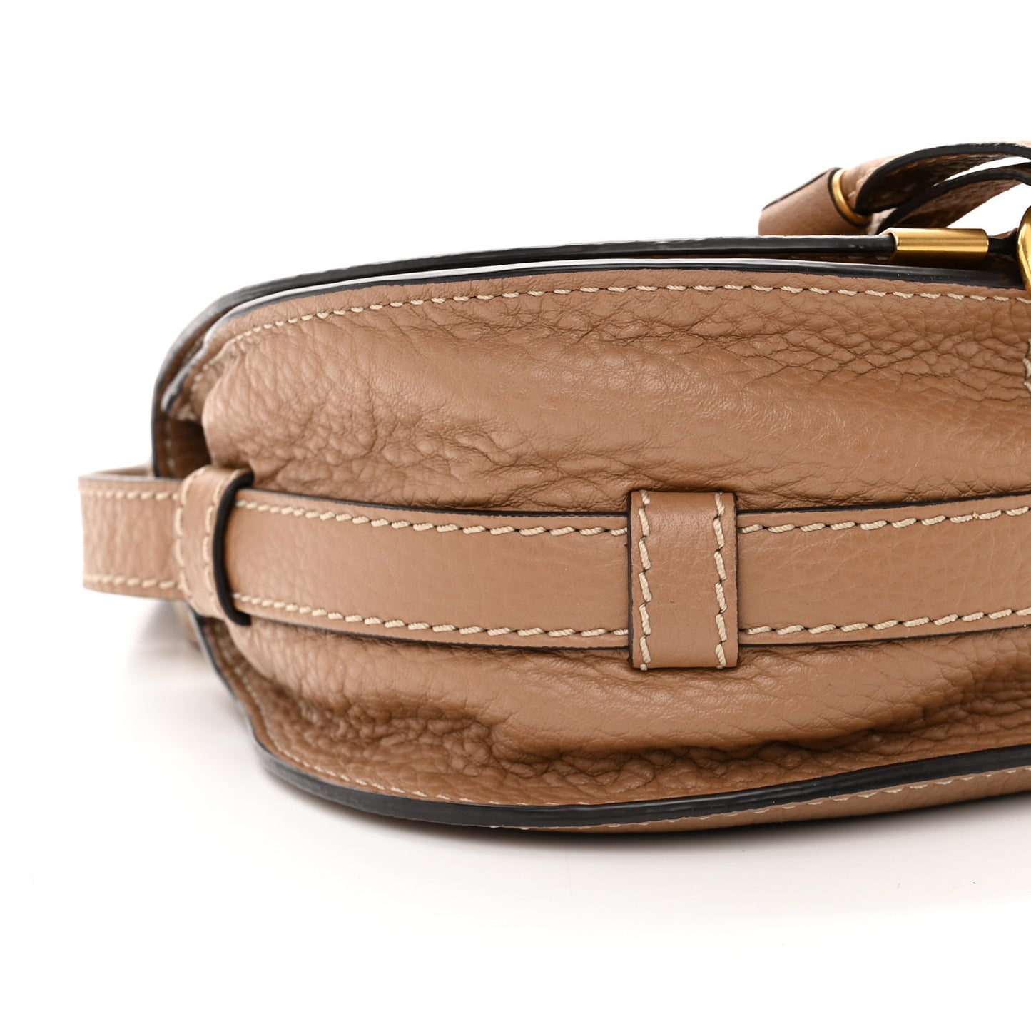 Calfskin Mini Marcie Round Crossbody Bag Nut