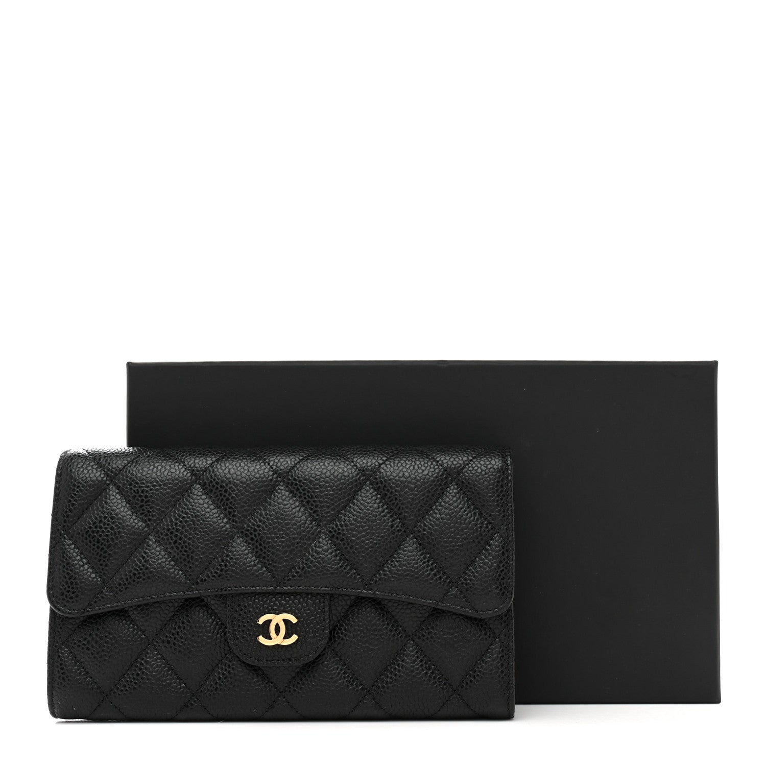 Chanel Caviar Quilted Large Flap Wallet Black 9 of 9