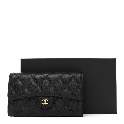Chanel Caviar Quilted Large Flap Wallet Black 9 of 9