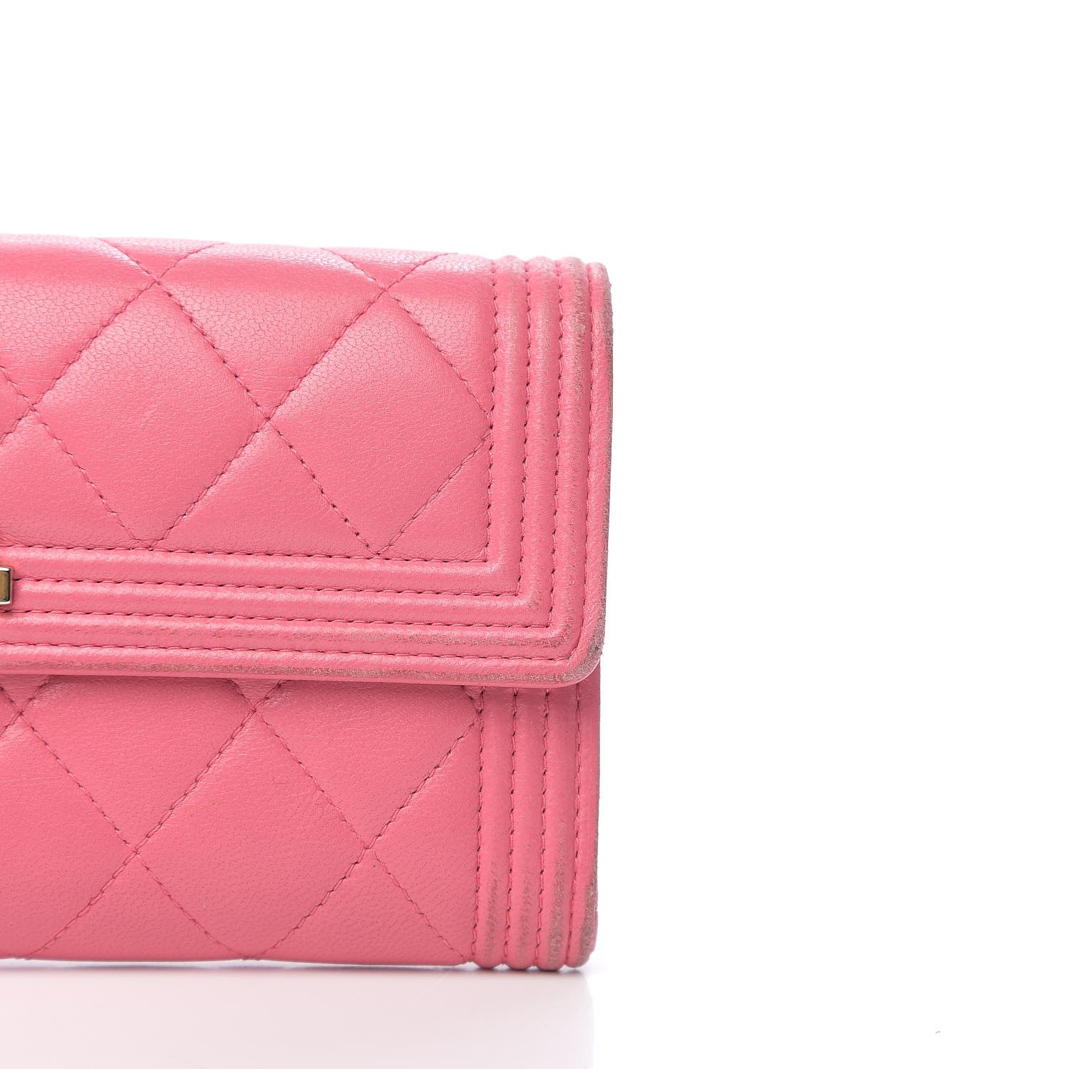Chanel Lambskin Quilted Boy Flap Wallet Pink 9 of 12