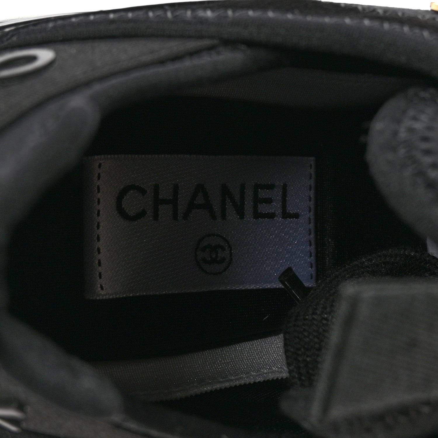 Chanel Velvet Calfskin Mixed Fibers CC Sneakers 35.5 Black 8 of 10