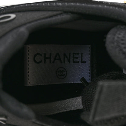 Chanel Velvet Calfskin Mixed Fibers CC Sneakers 35.5 Black 8 of 10