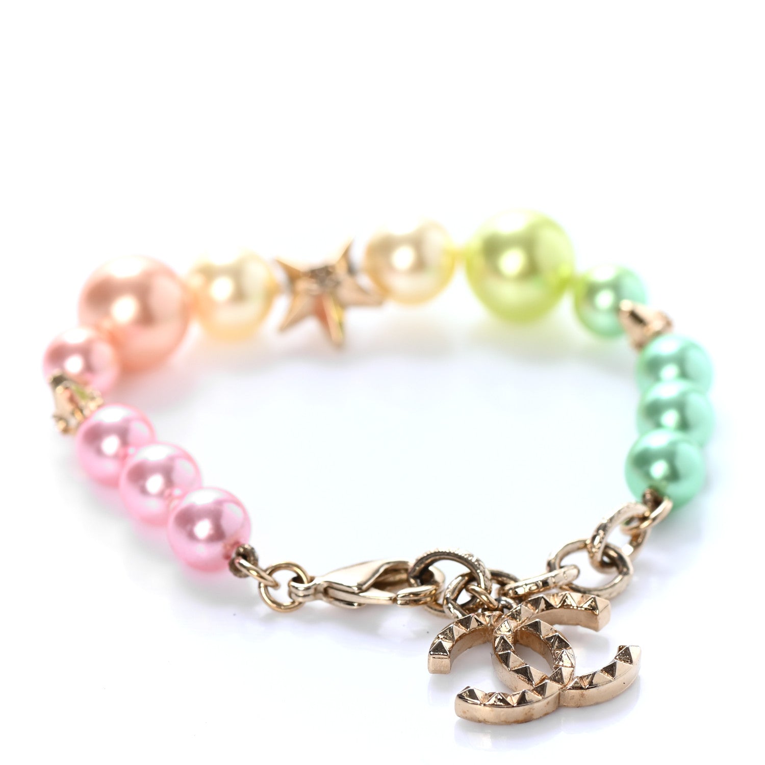 Chanel Pearl Cuba CC Bracelet Gold Multicolor 3 of 4