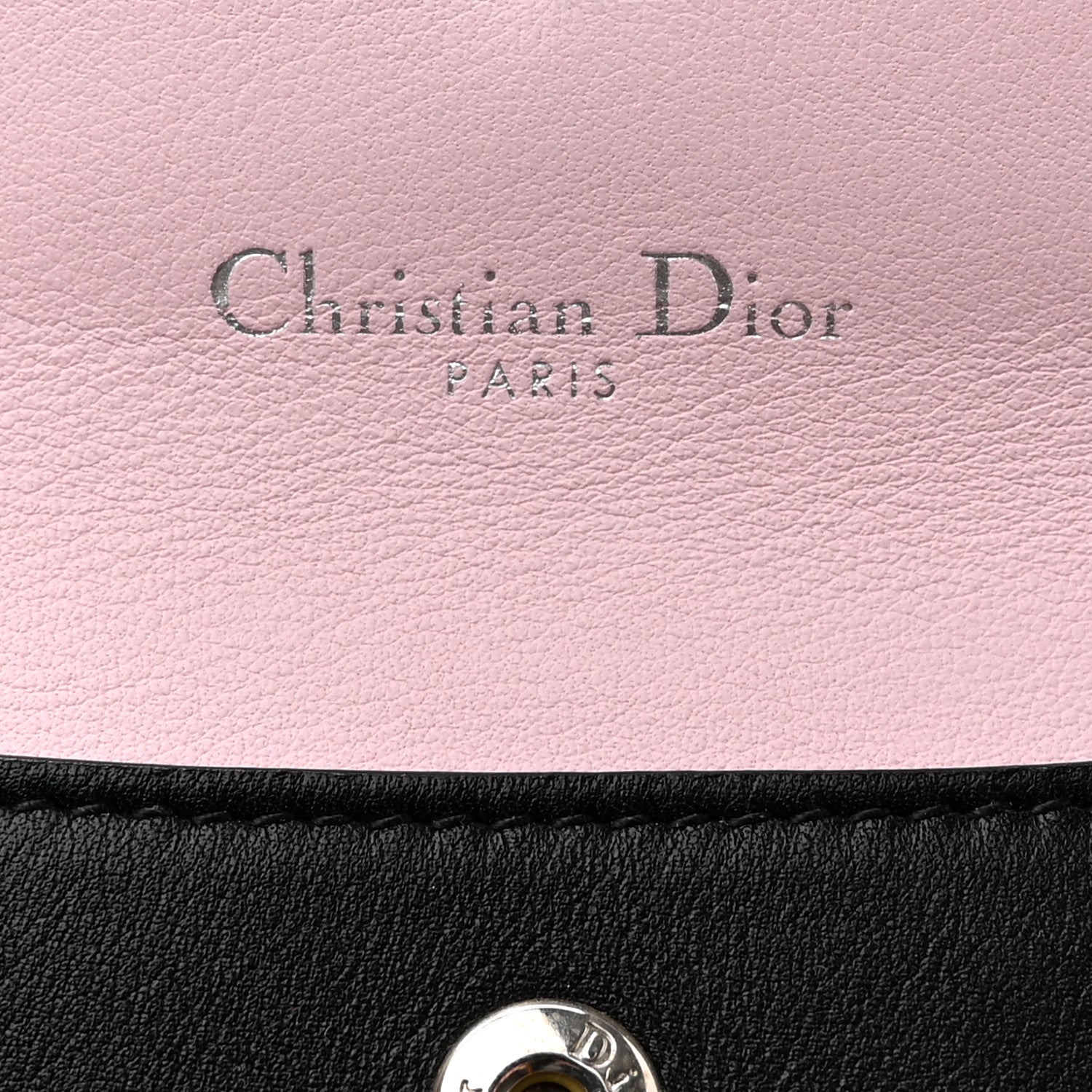 Christian Dior Calfskin Sequin Diorissimo Trio Pass-Mo Coin Case Charm Black 4 of 10