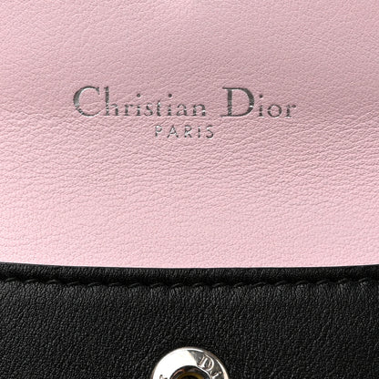 Christian Dior Calfskin Sequin Diorissimo Trio Pass-Mo Coin Case Charm Black 4 of 10