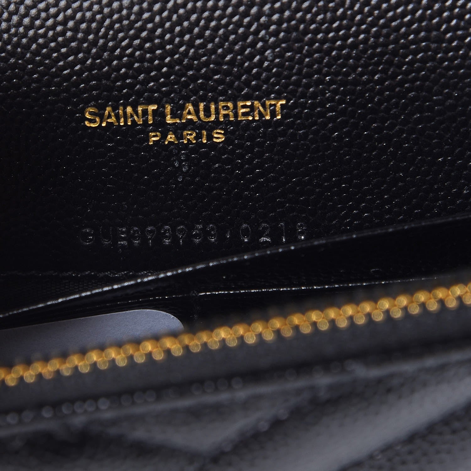 Saint Laurent Grain De Poudre Matelasse Chevron Monogram Envelope Chain Wallet Black 8 of 8