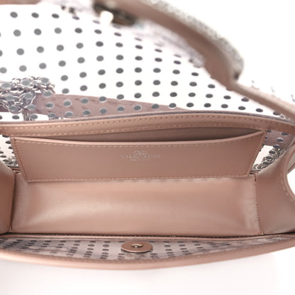 Valentino Garavani TPU Calfskin Crystal Vlogo Embellished Small Loco Shoulder Bag Trasparente Crystal Rose Cannelle 5 of 8