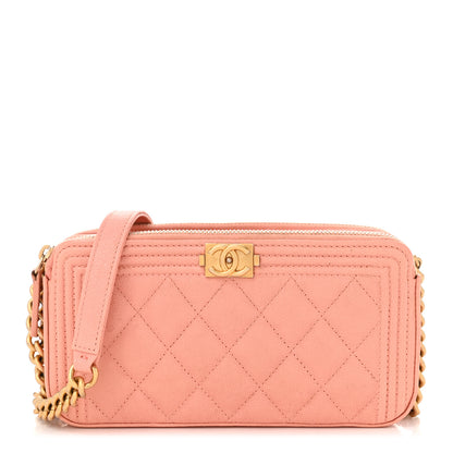 Chanel Caviar Quilted Small Boy Clutch With Chain Light Pink 1 of 14
