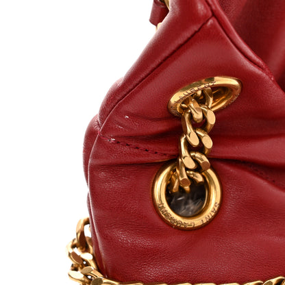 Saint Laurent Lambskin Quilted Small Loulou Puffer Monogram Chain Satchel Red 13 of 13