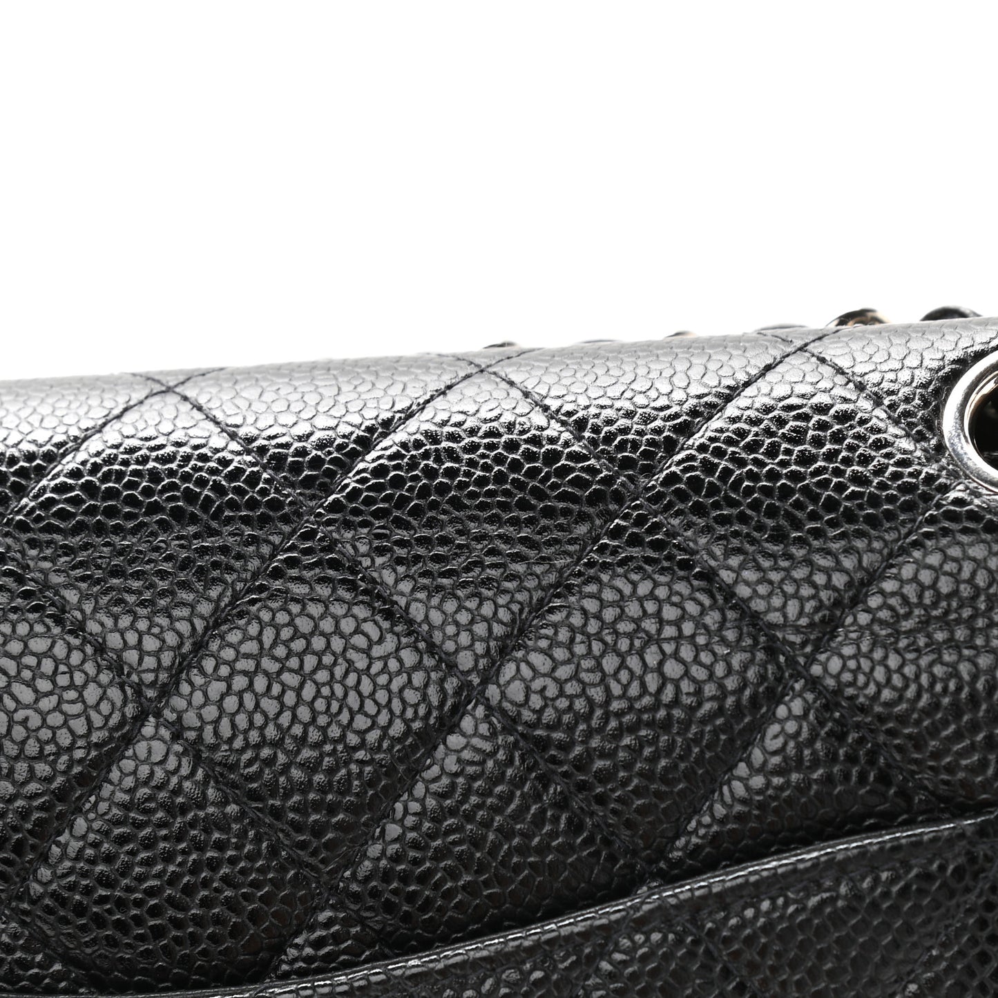 Caviar Quilted Medium Double Flap Black