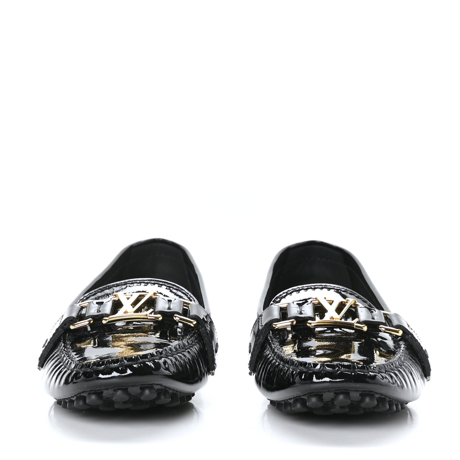 Louis Vuitton Patent Calfskin Oxford Loafers 40 Black 2 of 7
