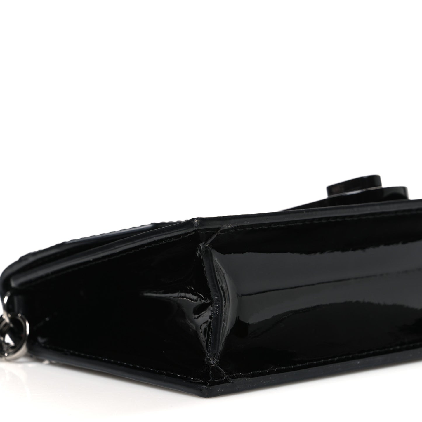 Patent Calfskin Mini Elisa Baguette Black